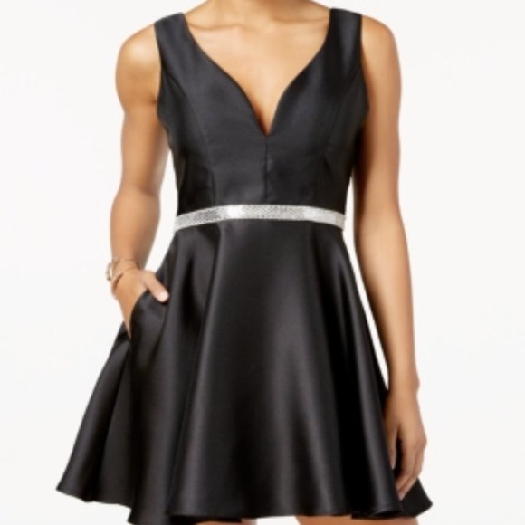 Crystal Doll Juniors' Embellished Sweetheart Dress - Picture 1 of 6